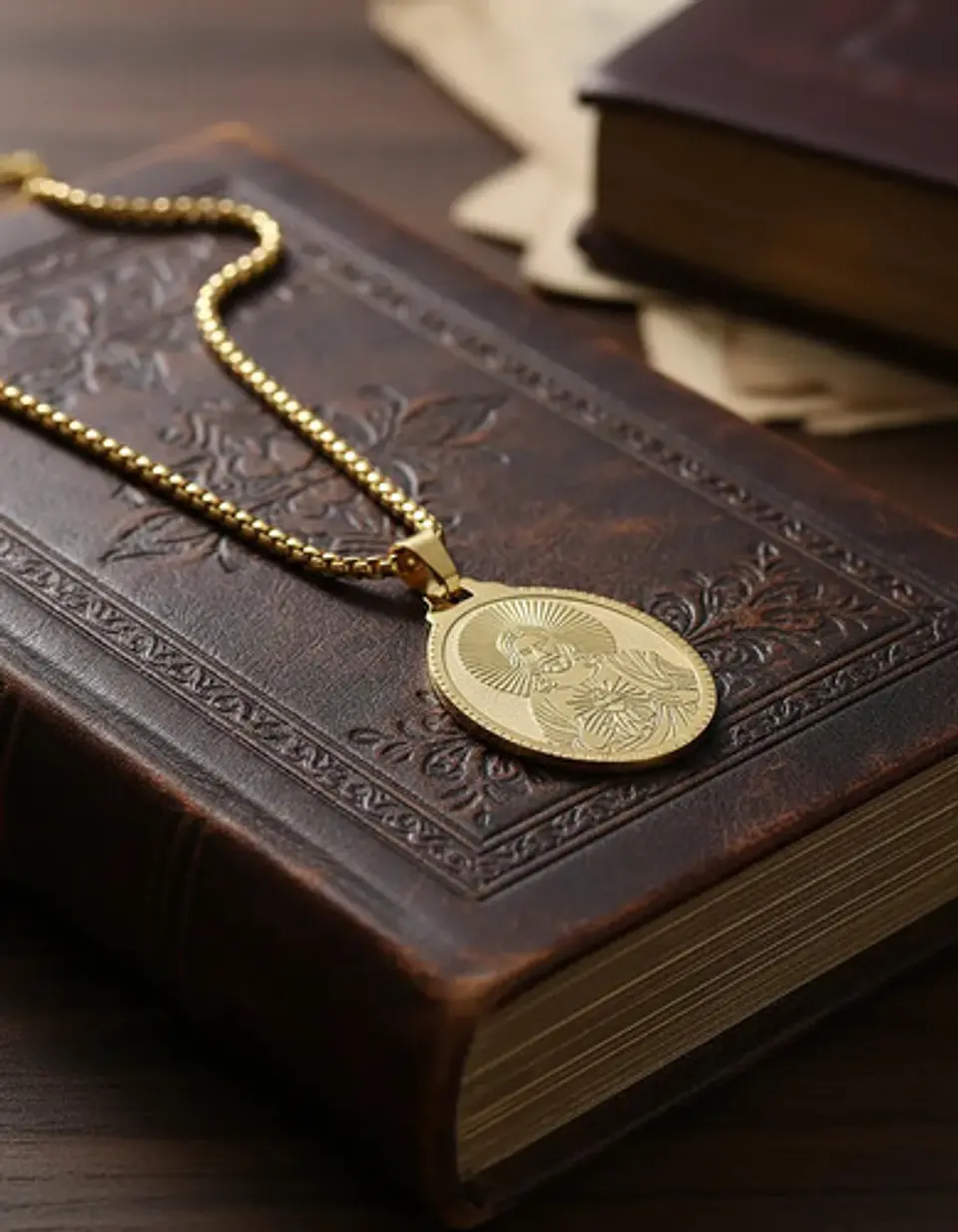 Collar De Acero Para Hombre Mujer Dije Jesús Sagrado Corazón 3