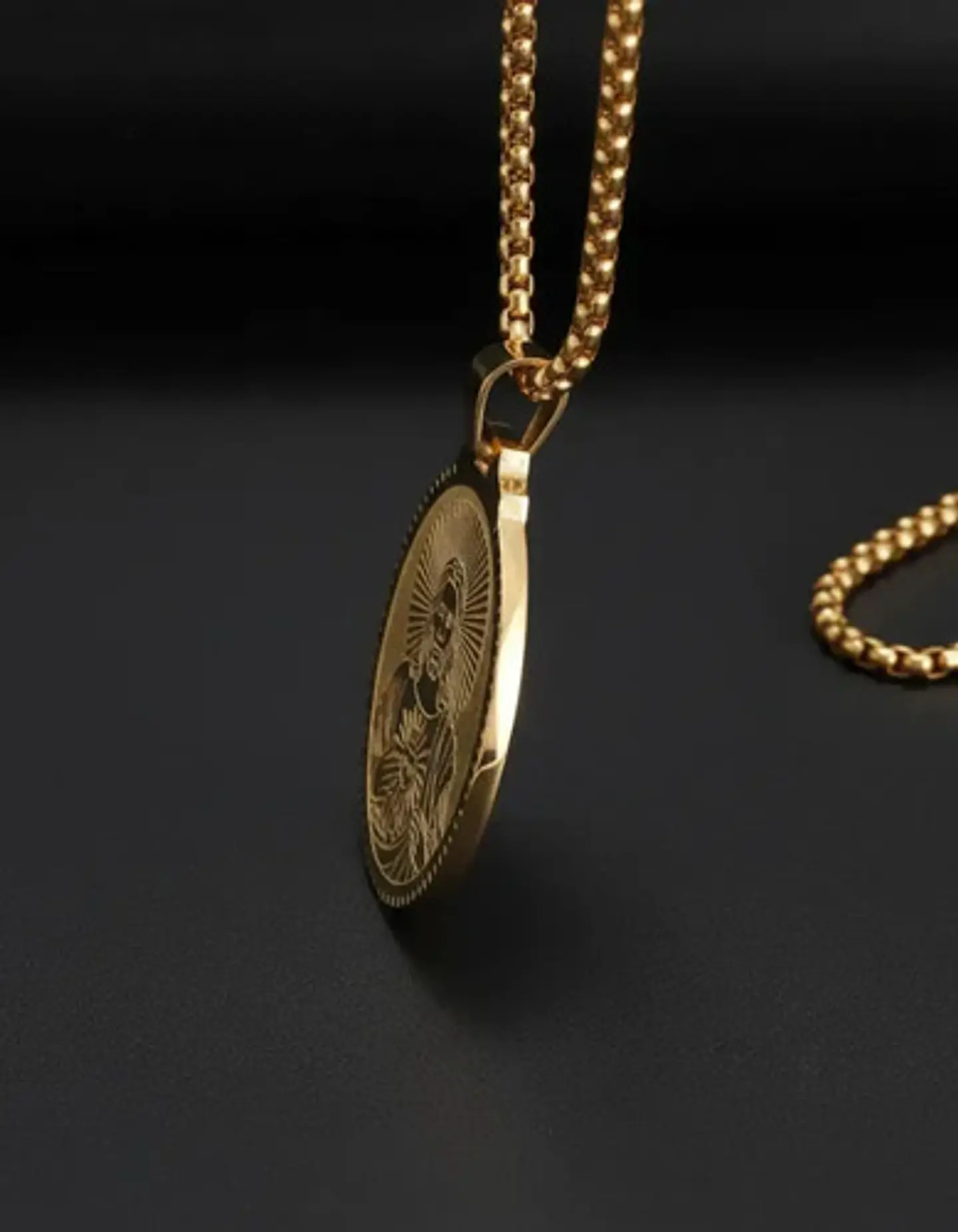 Collar De Acero Para Hombre Mujer Dije Jesús Sagrado Corazón 5