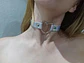 Collar Choker Gargantilla Encaje Corazón Plateado Para Mujer - Miniatura 3