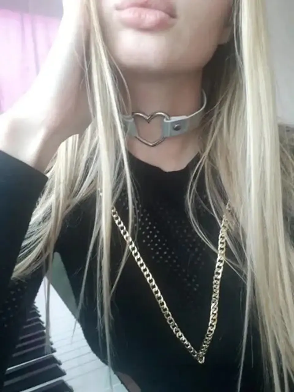 Collar Choker Gargantilla Encaje Corazón Plateado Para Mujer 4