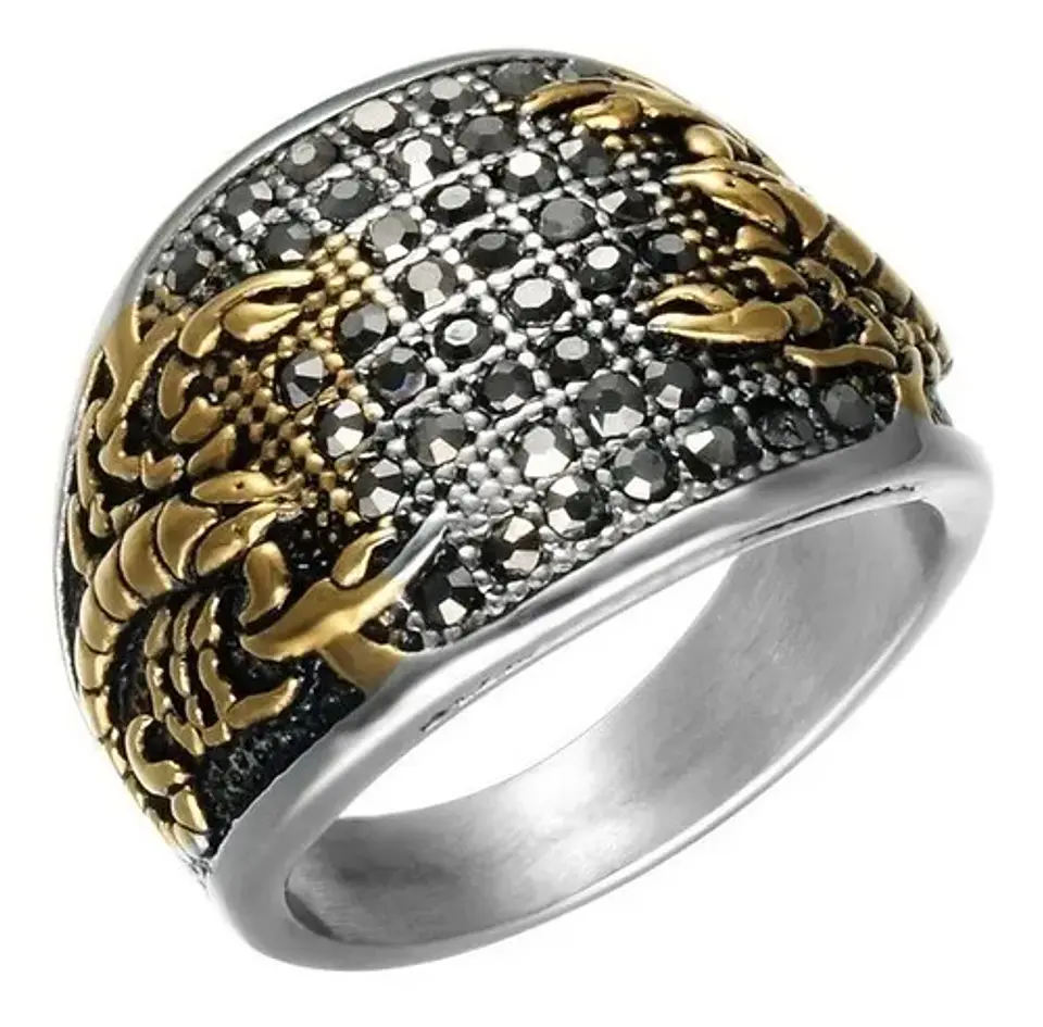 Anillo en acero Para Hombre Cz Color Plata Escorpión  1