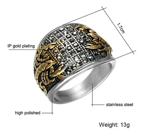 Anillo en acero Para Hombre Cz Color Plata Escorpión 