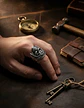 Anillo Color Plata Acero Inoxidable Cráneo Ruta 66 Hombre - Miniatura 4