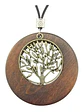 Collar Colgante Mujer Cadena De Cuero Árbol De La Vida Moda - Miniatura 3