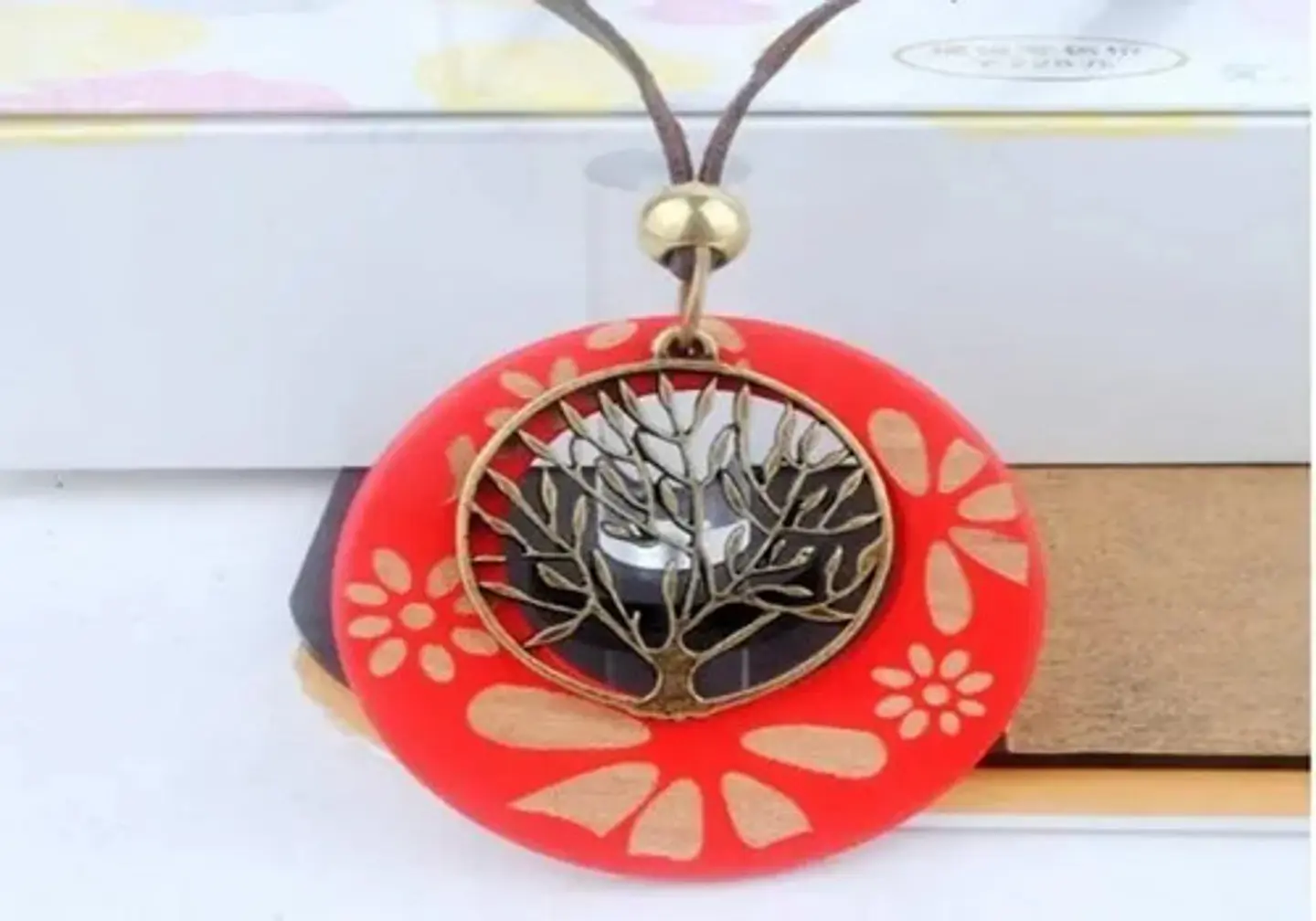 Collar Colgante Mujer Cadena De Cuero Árbol De La Vida Moda 6