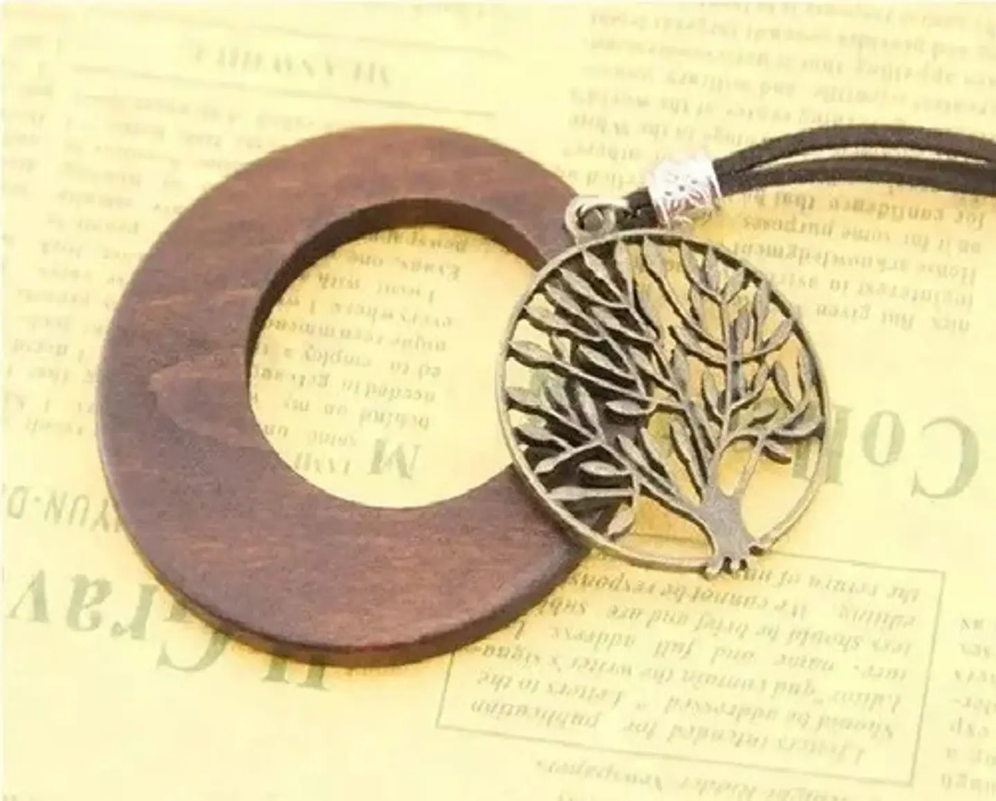 Collar Colgante Mujer Cadena De Cuero Árbol De La Vida Moda 8