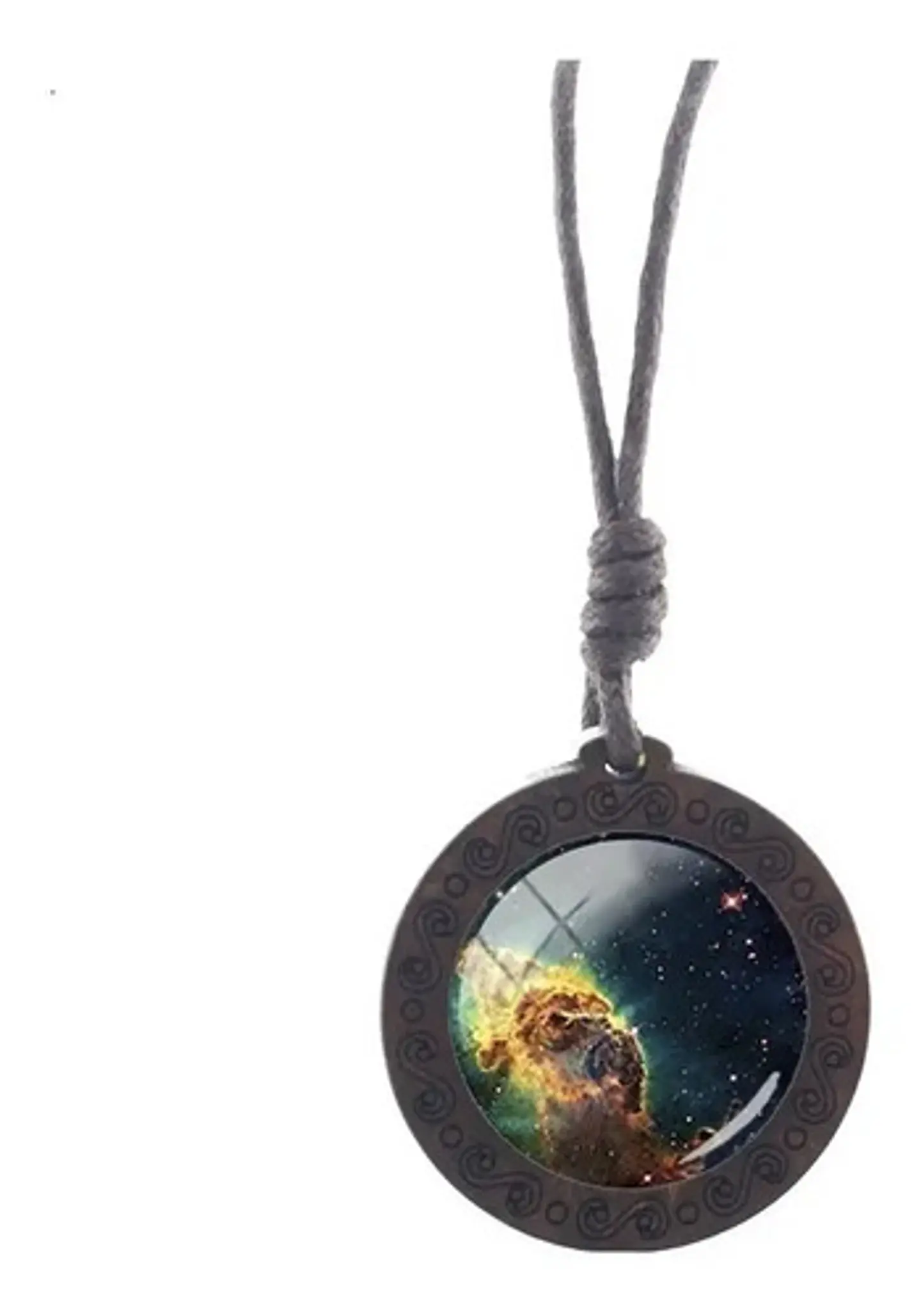 Collar para Mujer Y Hombre dije de Madera Galaxia Planetas Cristal 14