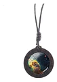Collar para Mujer Y Hombre dije de Madera Galaxia Planetas Cristal - Miniatura 14