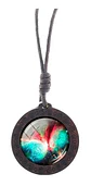Collar para Mujer Y Hombre dije de Madera Galaxia Planetas Cristal - Miniatura 16