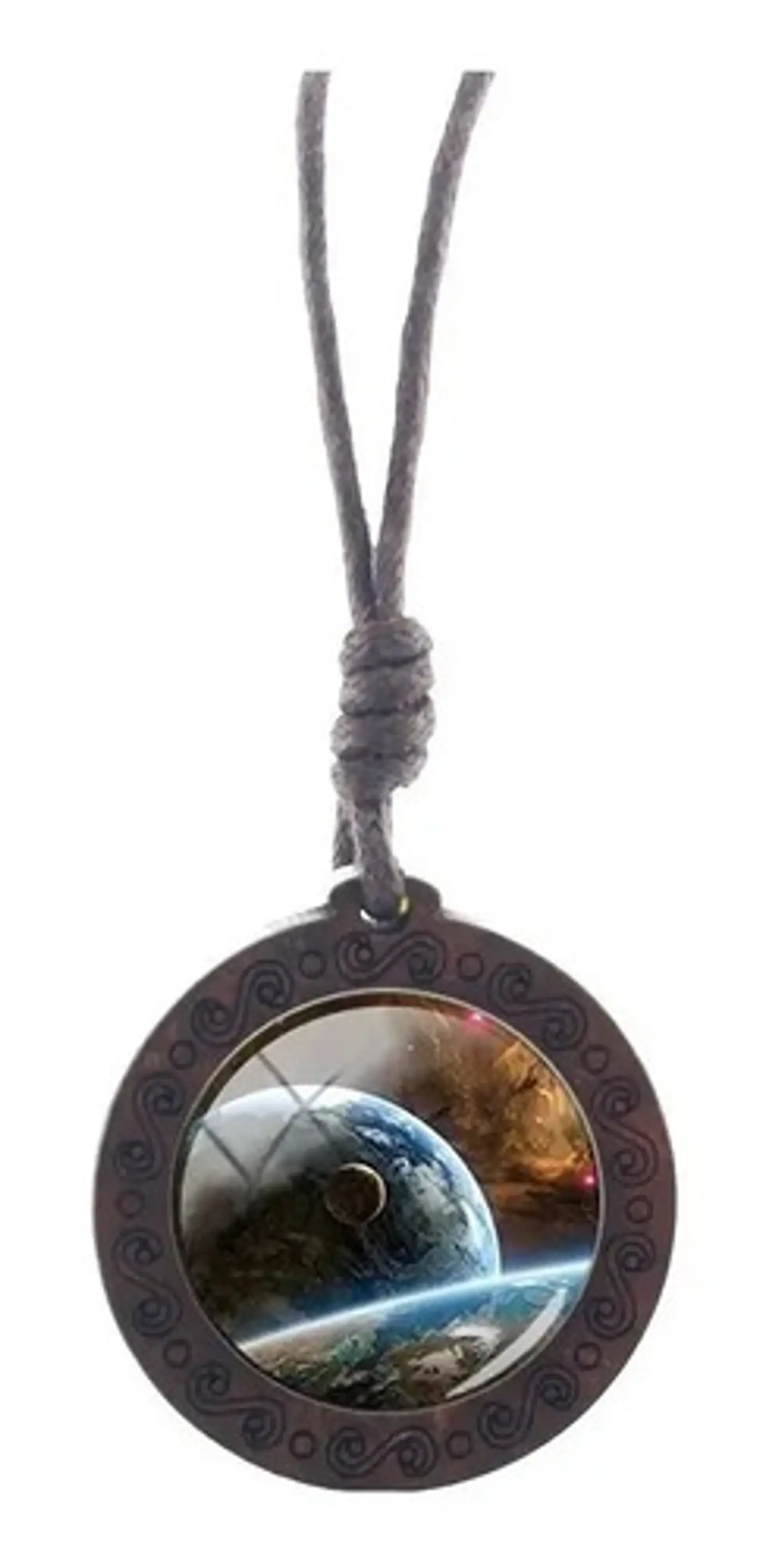 Collar para Mujer Y Hombre dije de Madera Galaxia Planetas Cristal 17