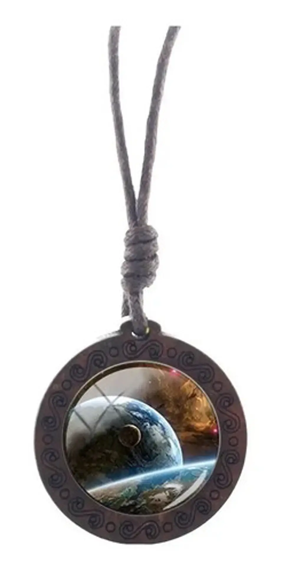 Collar para Mujer Y Hombre dije de Madera Galaxia Planetas Cristal 17