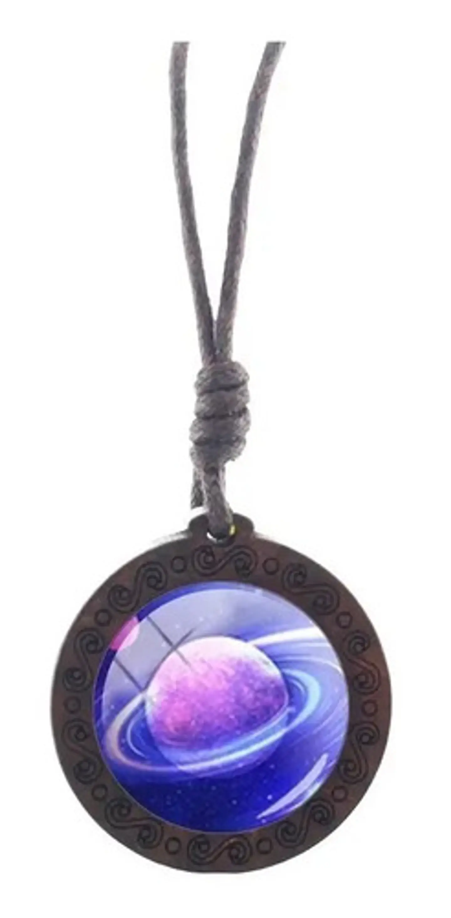Collar para Mujer Y Hombre dije de Madera Galaxia Planetas Cristal 21