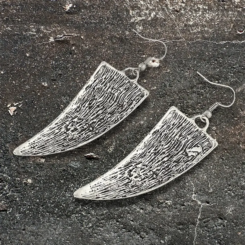 Aretes Pendiente Celtas Colmillo Vikingo Lobo Mujer Hombre 3