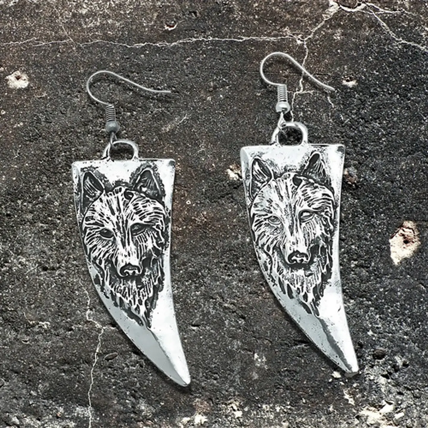 Aretes Pendiente Celtas Colmillo Vikingo Lobo Mujer Hombre 4