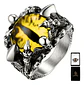 Anillo Color Plata Ojo Dragón Cráneo Acero Inoxidable Hombre - Miniatura 1