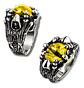Anillo Color Plata Ojo Dragón Cráneo Acero Inoxidable Hombre - Miniatura 2