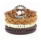 Manilla Pulsera Brazalete Cuentas Cuero Hombre Mujer Moda - Miniatura 5