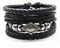 Manilla Pulsera Brazalete Cuentas Cuero Hombre Mujer Moda - Miniatura 8