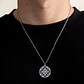 Collar Acero Inoxidable Color Plata Mandala Budismo Mujer - Miniatura 3