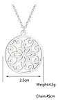 Collar Acero Inoxidable Color Plata Mandala Budismo Mujer - Miniatura 6