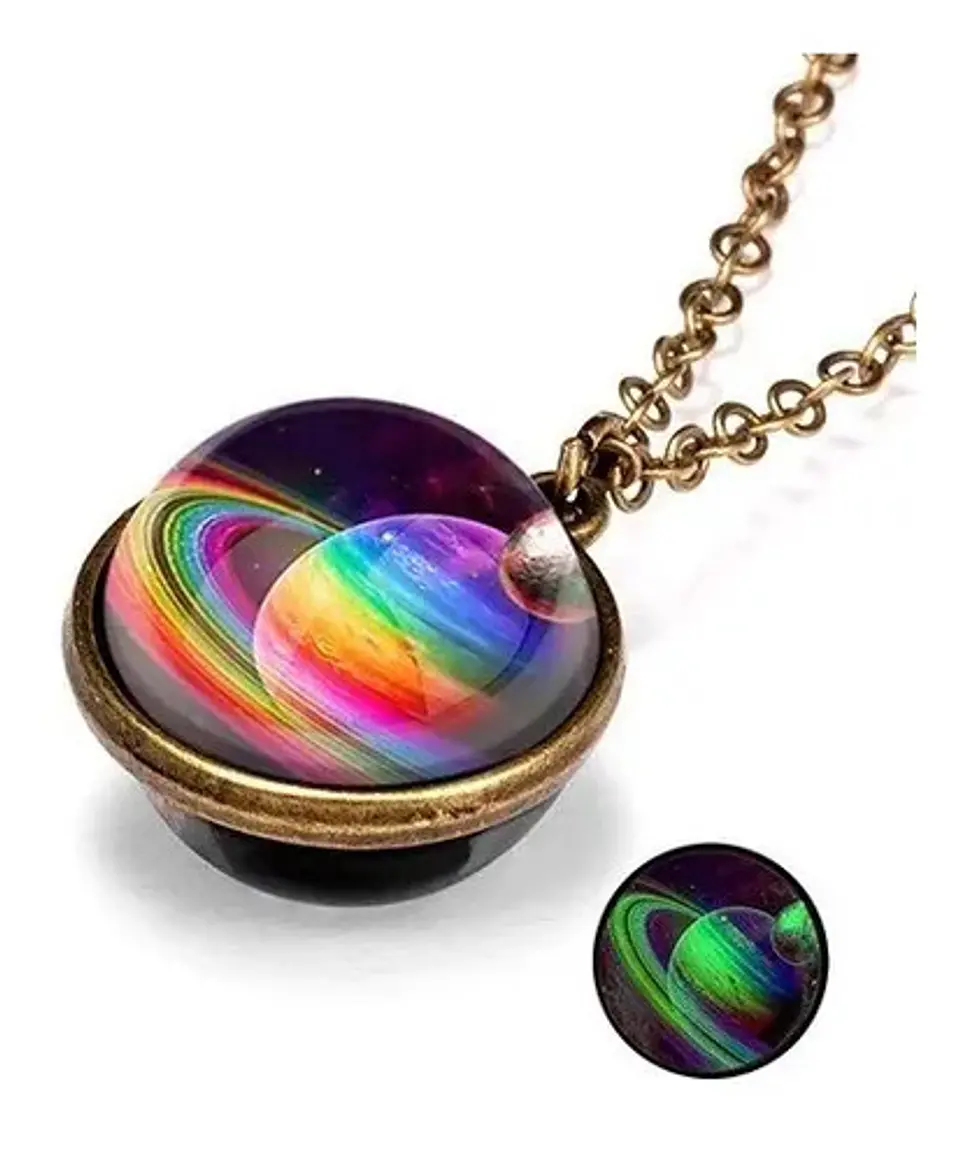 Collar Cristal Galaxia Espacio Planeta Universo Hombre Mujer 1