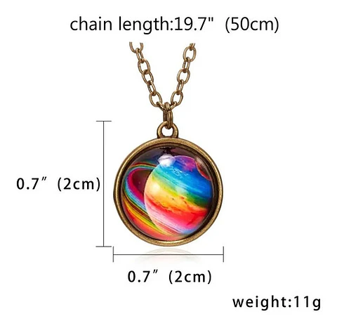 Collar Cristal Galaxia Espacio Planeta Universo Hombre Mujer