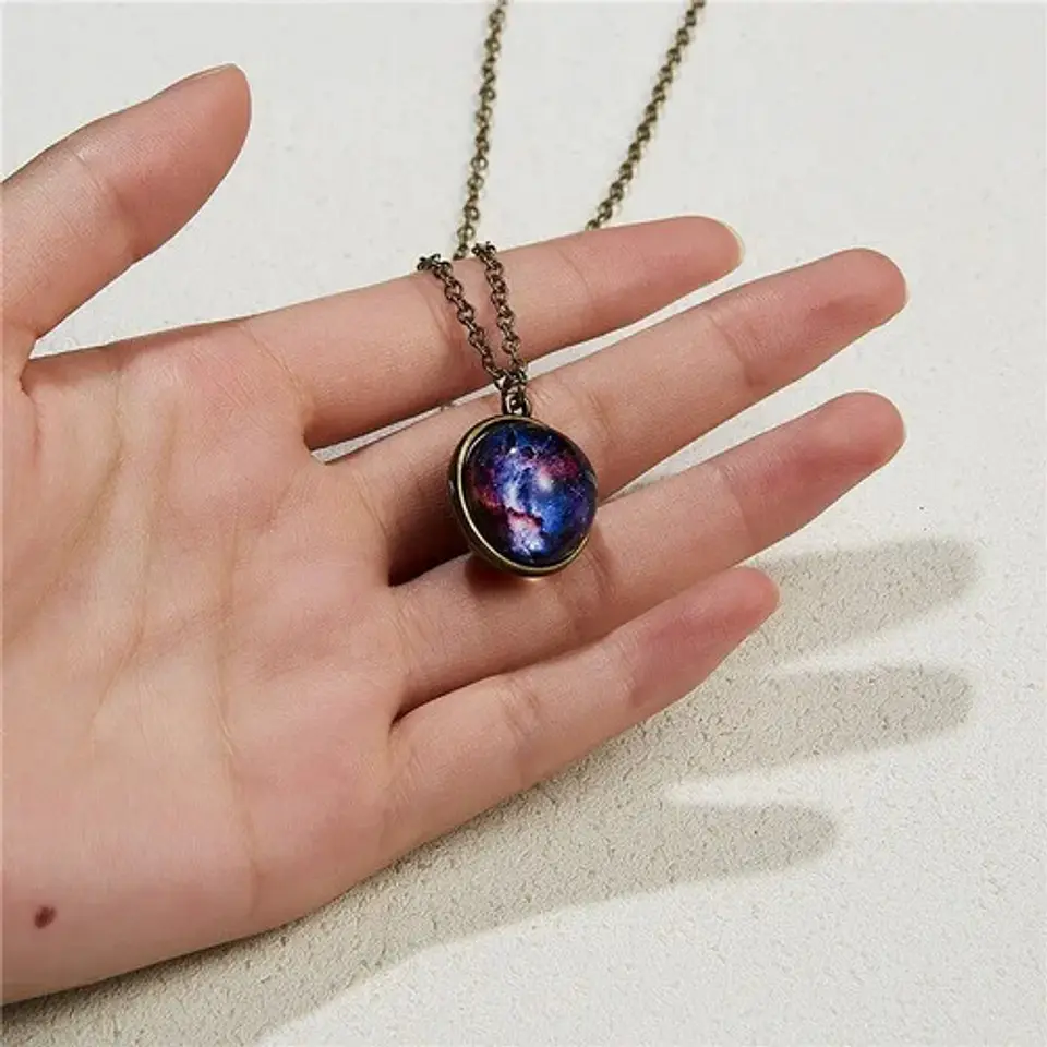 Collar Cristal Galaxia Espacio Planeta Universo Hombre Mujer 9