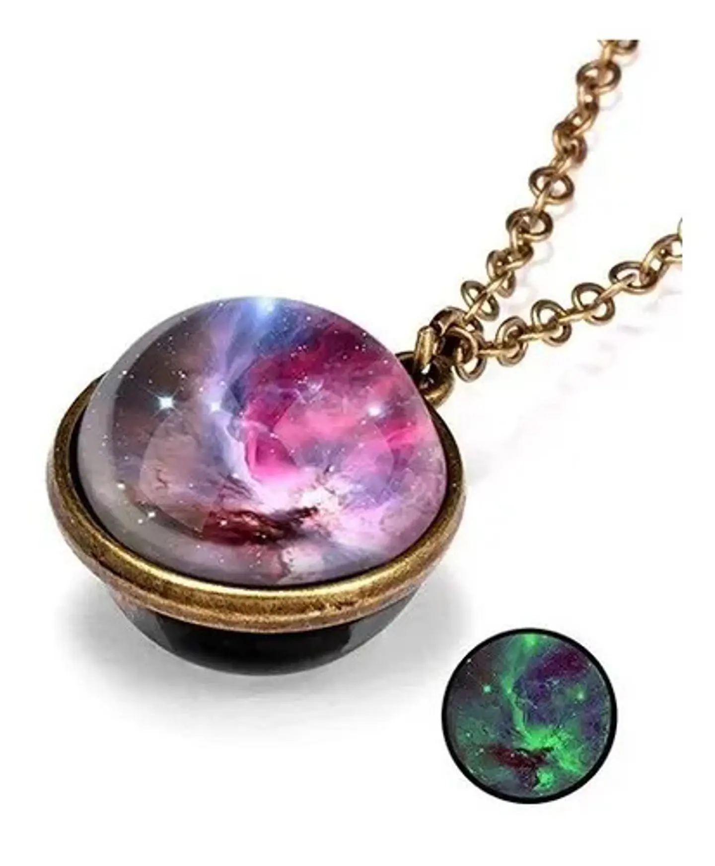 Collar Cristal Galaxia Espacio Planeta Universo Hombre Mujer 11