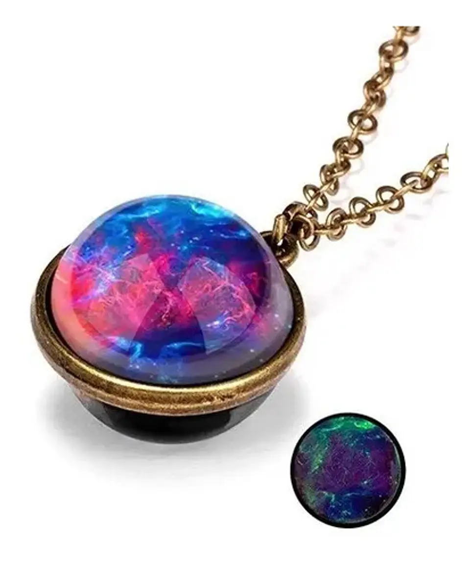 Collar Cristal Galaxia Espacio Planeta Universo Hombre Mujer 12