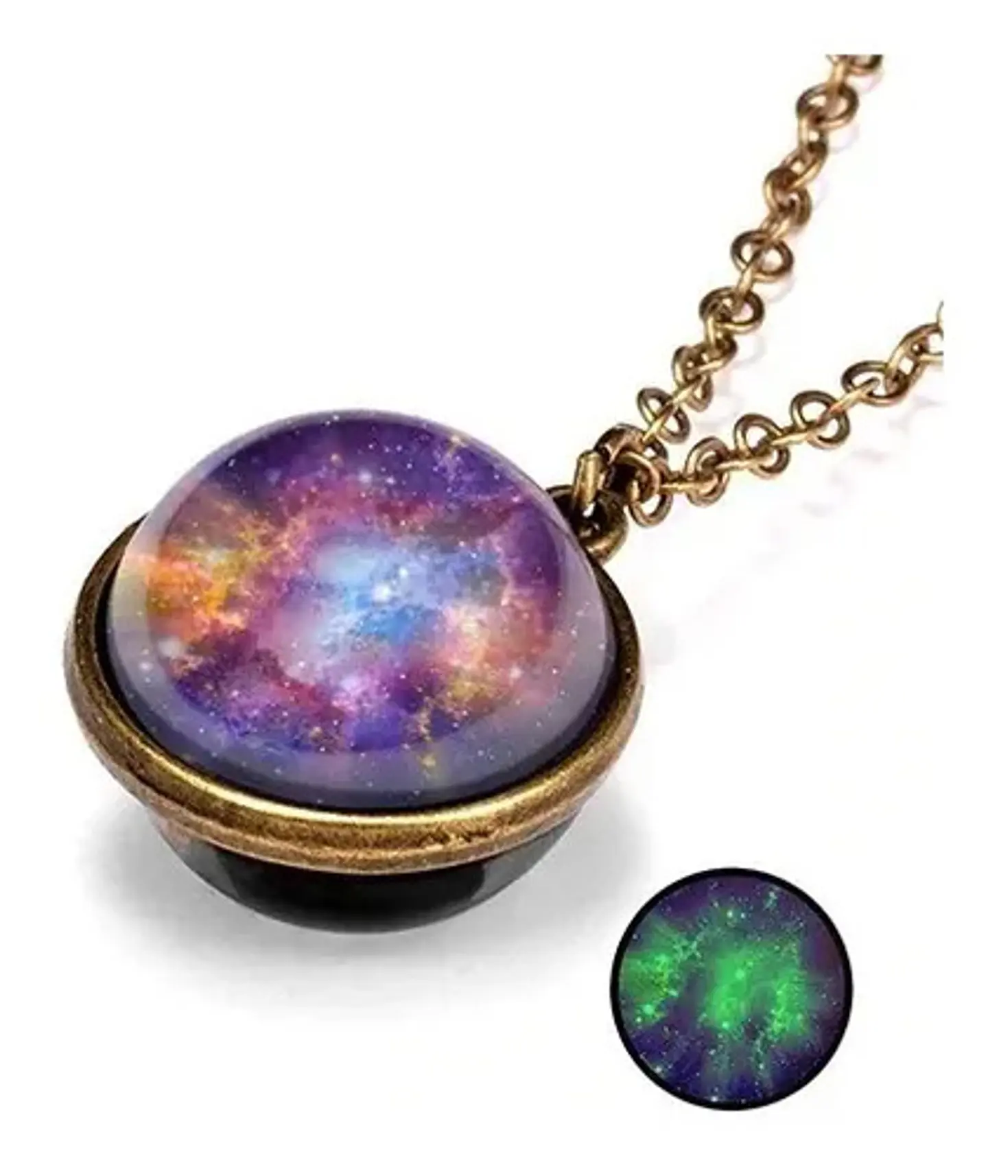 Collar Cristal Galaxia Espacio Planeta Universo Hombre Mujer 18