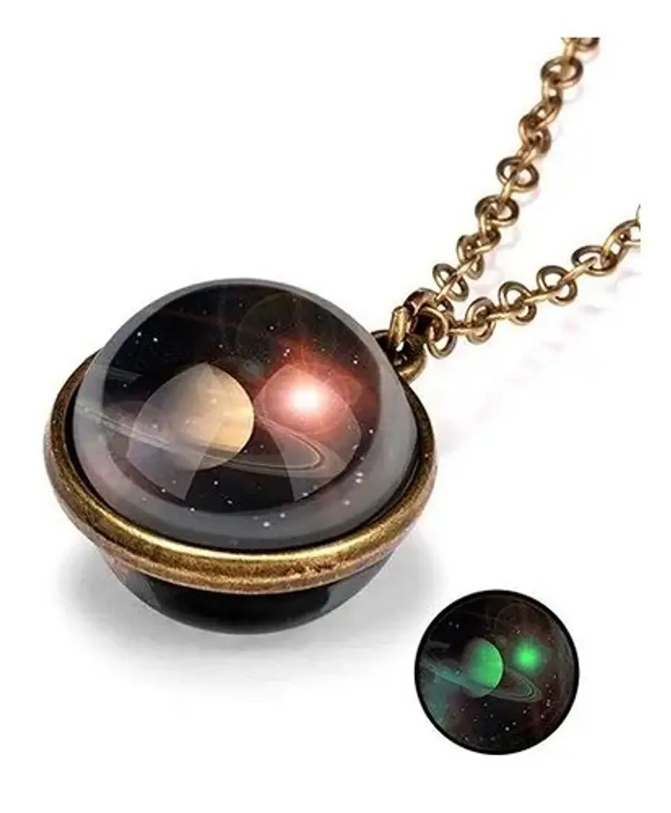 Collar Cristal Galaxia Espacio Planeta Universo Hombre Mujer 19