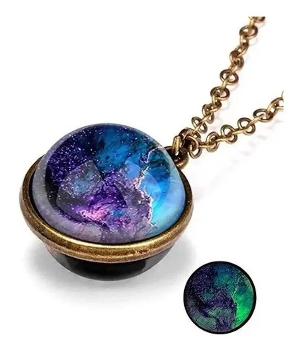 Collar Cristal Galaxia Espacio Planeta Universo Hombre Mujer 21