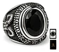 Anillo Acero Inoxidable Piedra Iluminati Cráneo Biker Hombre - Miniatura 1