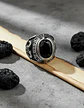 Anillo Acero Inoxidable Piedra Iluminati Cráneo Biker Hombre - Miniatura 2