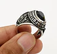 Anillo Acero Inoxidable Piedra Iluminati Cráneo Biker Hombre - Miniatura 4