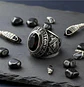 Anillo Acero Inoxidable Piedra Iluminati Cráneo Biker Hombre - Miniatura 6