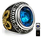 Anillo Acero Inoxidable Piedra Iluminati Cráneo Biker Hombre - Miniatura 11