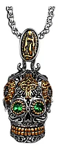 Collar Colgante Cruz Gótico Cráneo Acero Inoxidable Hombre - Miniatura 2