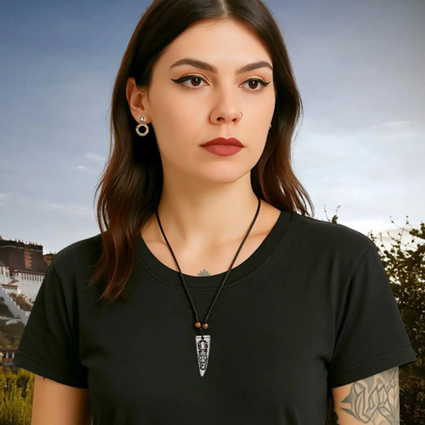 Collar Colgante Cuero Colmillo Jefe Indio Tribu Hombre Mujer 5