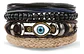 Pack X4 Manillas de cuero Para Hombre y Mujer Pulsera Ojo Turco - Miniatura 1