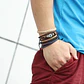 Pack X4 Manillas de cuero Para Hombre y Mujer Pulsera Ojo Turco - Miniatura 4