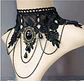 Collar Gargantilla Choker Encaje Pendant Negro Gotico Mujer - Miniatura 2