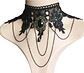 Collar Gargantilla Choker Encaje Pendant Negro Gotico Mujer - Miniatura 5
