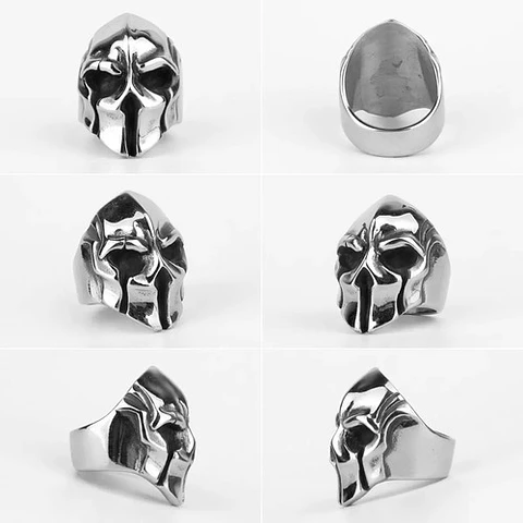 Anillo Acero Inoxidable Casco Gladiador Guerrero Para Hombre