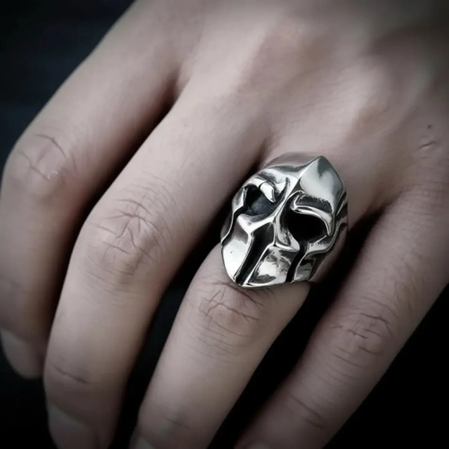 Anillo Acero Inoxidable Casco Gladiador Guerrero Para Hombre 8