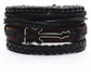 Manilla Pulsera Brazalete Cuentas Cuero Hombre Y Mujer Moda - Miniatura 1