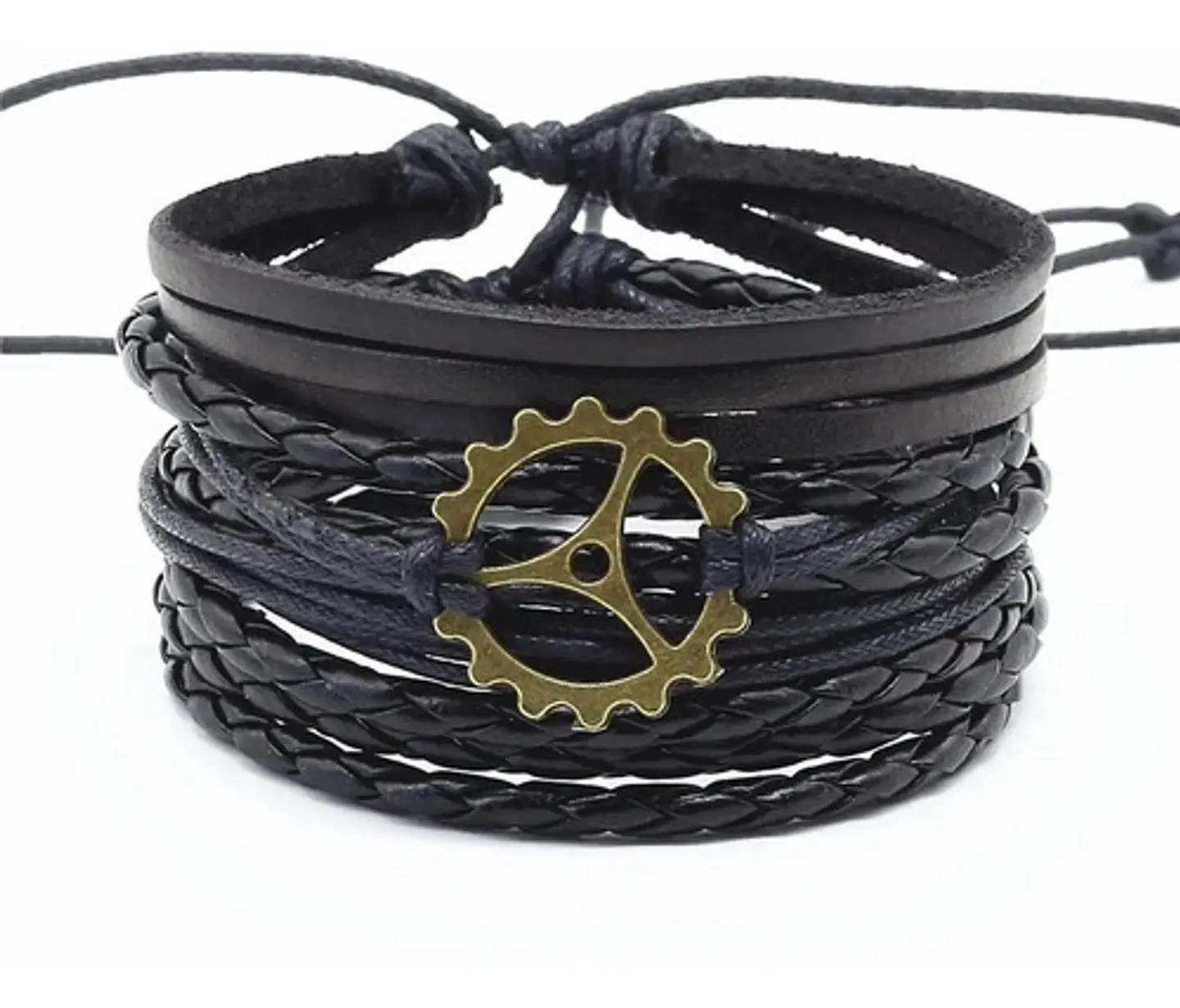 Manilla Pulsera Brazalete Cuentas Cuero Hombre Y Mujer Moda 2