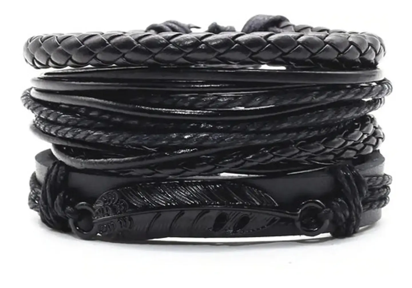 Manilla Pulsera Brazalete Cuentas Cuero Hombre Y Mujer Moda 3