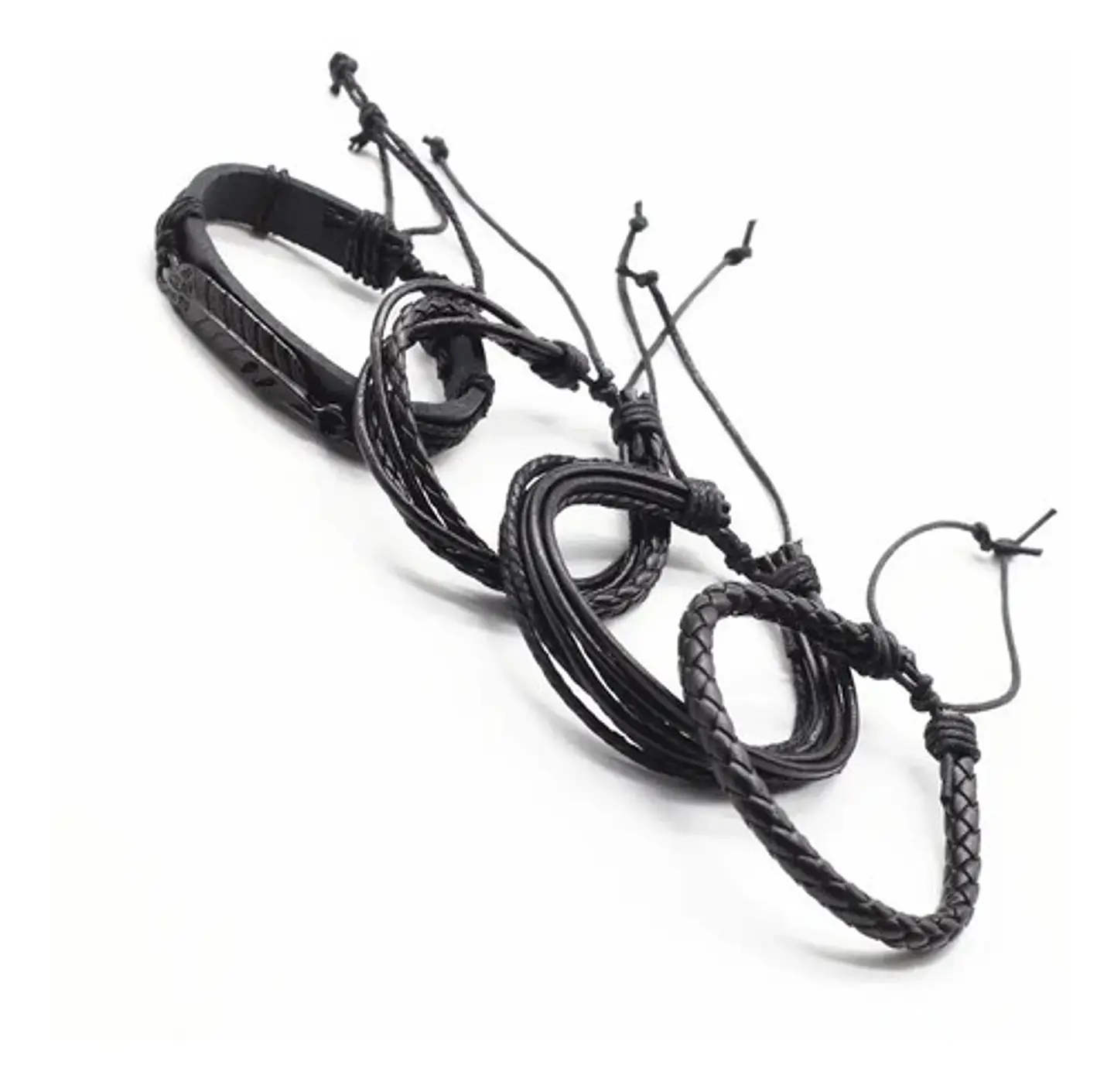 Manilla Pulsera Brazalete Cuentas Cuero Hombre Y Mujer Moda 4