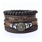 Manilla Pulsera Brazalete Cuentas Cuero Hombre Y Mujer Moda - Miniatura 10